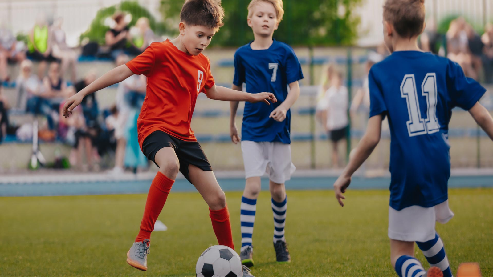 Kids playing football